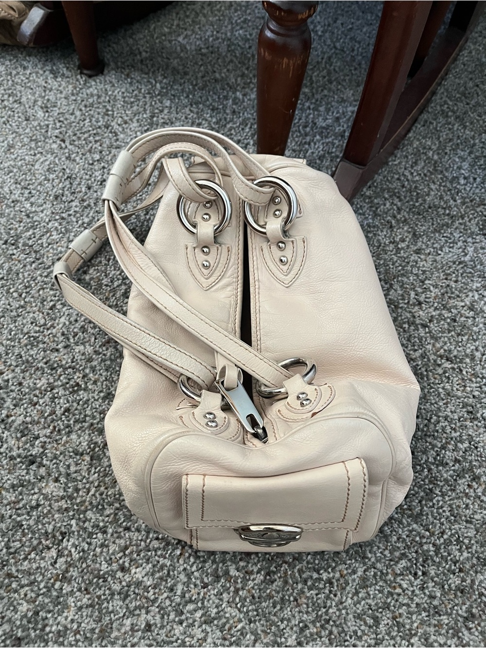 Vintage Marc Jacobs “Sophia” Leather Satchel Bag — Cream/Off-White Y2K 2004